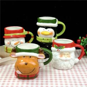 Christmas Mug 400ml Creative 3D Modeling Couple Coffee Cup Breakfast Milk Cup Festival Gift Handcrafted Animal Cup