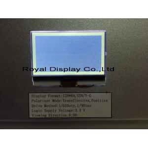 China STN/Blue/Negative 128X64 Resolution 45mA Backlight Monochrome LCD Display For Landline Phone supplier
