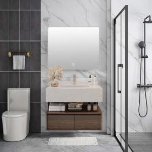 SONSILL Wall Mount Bathroom Vanity Modern Light Up Bathroom Mirror Cabinet
