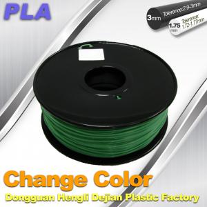 China 1.75 / 3.0mm 3D Printing PLA Filament , Color Changing Filament  Blue Green to Yellow Green supplier