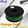 China 1.75 / 3.0mm 3D Printing PLA Filament , Color Changing Filament Blue Green to Yellow Green wholesale