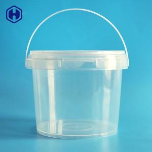 China Butter Biscuits IML Bucket Microwavable Clear Plastic Bucket With Lid supplier