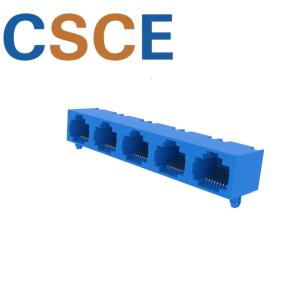 China Conector sin blindaje del Múltiple-puerto 8P8C 1×5 RJ45 para el interruptor de Ethernet supplier