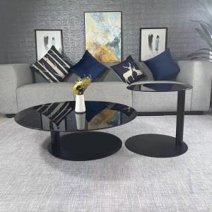 China Contempo Steel Tempered Glass Coffee Table Set Minimalist Unique supplier