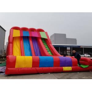 Large Outdoor EN14960 Carnival 3 lane Inflatable Water Slide For Kids