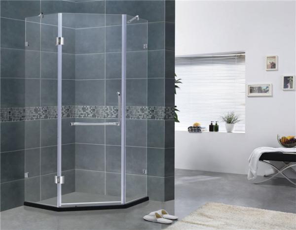 Two Adjustable Support Bar Shower Screens Swing Hinge Diamond Style 135 Degree