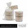 China Natural scented 220g soy wax clear bottle candle with kraft round skin and mesh bag wholesale