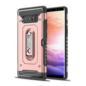 Luxury 2 In 1 Mobile Phone Cover Shell For Samsung Note 8 Case With Metal Kickstand Holder