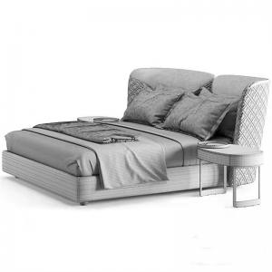 China Super King Size Velvet Luxury Italian Bed Full Brushed Leather Bed For Bedroom supplier