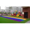 China Playground Artificial Turf Fake Grass Carpet Indoor 35MM Height 3 / 8 Inch Guage wholesale