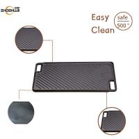 China Pre Seasoned Reversible Cast Iron Grill Griddle 46x26x1.7cm on sale