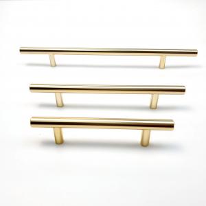 Electroplating Gold 190mm T Bar Stainless Steel Cabinet Handles For Living Room