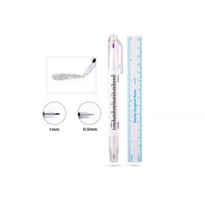 Sweatproof Permanent Makeup Tattoo Kit Double End Microblading Marker Pen Purple Ink With Soft Ruler