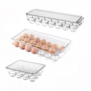 Stackable Refrigerator Egg Bin with Handle and Lid Food Storage Container Organizer for Fridge, Freezer BPA Free