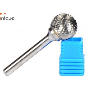Tumbled / Natural Tungsten Carbide Rotary Burrs / Bits With Round Handle