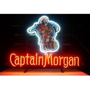 Hand Bended " Captain Morgan " Real Glass Neon Sign Beer Bar Light for Wedding Gift Bedroom Home Wall Decor Man Cave Gif