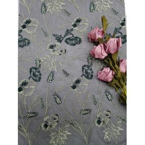 Embroidered Tulle Mesh Fabric Garden Flower Lace Bedding Cloth