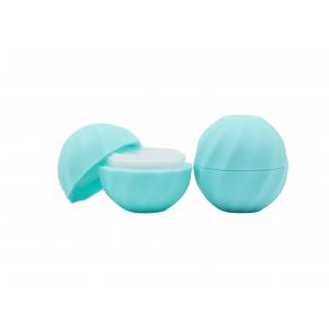 Ball Shaped 7g Lip Balm Tube Light Blue Color Plastic Egg Shaped Lip Balm Tube