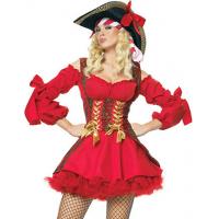 China Halloween Christmas Sexy Costumes Wholesale Sexy Buccaneer costume in red color XS-XXXXL on sale