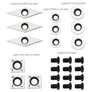 12 Pieces Carbide Cutter Inserts Set For Wood Lathe Turning Tools