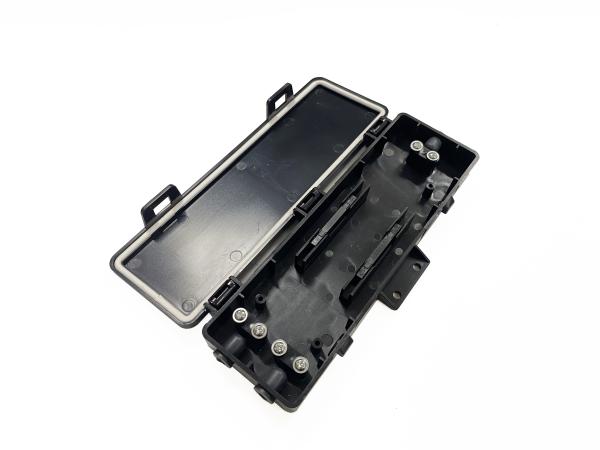YINGDA 1In 2 Out  2Cores Fiber Optic Protection Box Black ABS Material For Mechanical Splicer