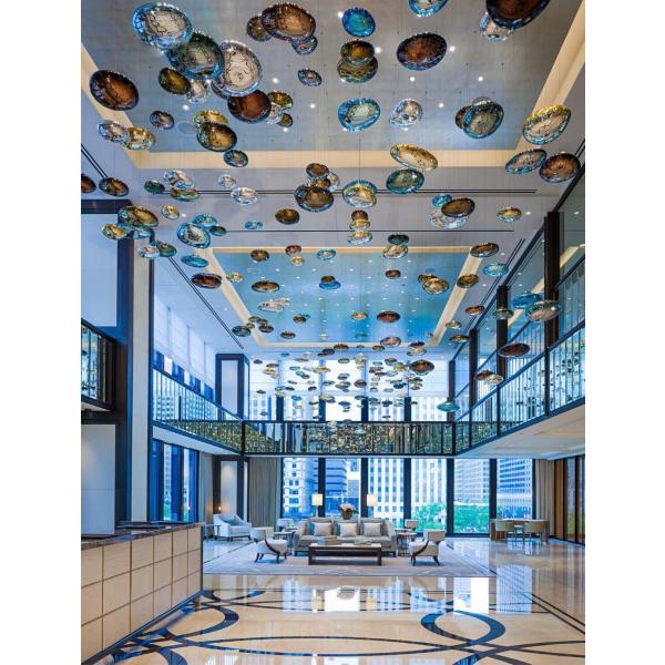 Custom Non-Standard Cobblestone Glass Chandelier Hotel Lobby Sand Table Shape Atmoseric Lamp Sales Chandeliers Pendant Lights