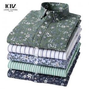 China Advantage Breathable Material Oxford Printing Casual Fashion Small Flower Shirt Men's supplier