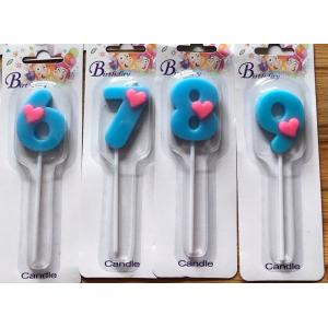 Child 0 to 9 Number Sparkler Candles With Little Pink Heart