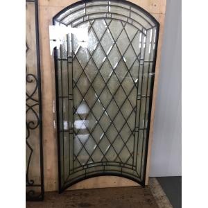 China Arch shape decorative bevel glass for wood doors with  glue chip beveled 1thickness supplier