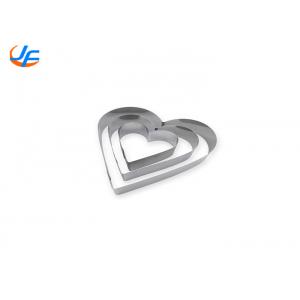 RK Bakeware China Foodservice NSF Heart Shape Cake Baking Mold , Stainless Steel Heart Molding Mousse Cake Rings