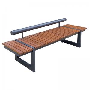 Bright Surface Outdoor Metal Bench With Back Wood Garden Bench