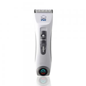 Silver Color Professional Pet Clippers , Pet Fur Trimmer With Digital LCD Display