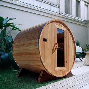 Canadian Pine Wood Outdoor Barrel Traditional Steam Sauna Room 6000W