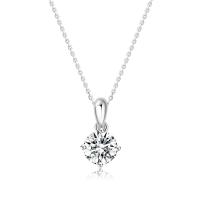 China Classic Design 18k Gold Lab-Grown Diamond Pendant Four Claws Pendant White Diamond Jewelry Daily Style on sale