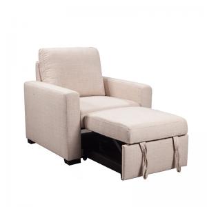 Modern villa living room single person sofa set household Beige lamb fabric cashew nut arc creative sofa with Foot-rest