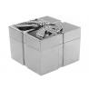 China Silver PVD Plating Square Zinc Alloy Jewelry Box 52*52*43mm wholesale