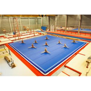 China Lightweight Grey Gym Crash Mats , Portable Air Gymnastics Floor Flameproof supplier