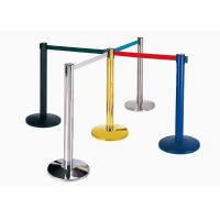 China Retractable Belt Type Railing Stand Stainless Steel Crowd Control / Guidance Stanchion with Dia.32CM Wide Weighted Base on sale