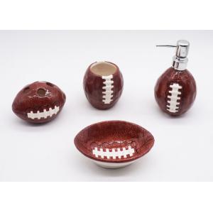 Ceramic Football Bathroom Sets , Rugby Sanitary Ware Bathroom Accessories Set