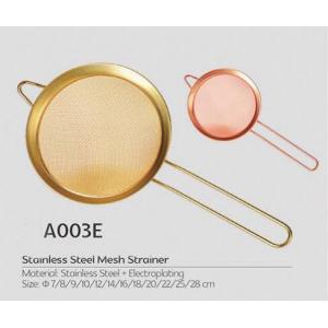 Colored pointed ear stainless steel frying strainer with handle s.s fine mesh strainer