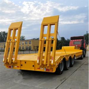 High Quality Lowbed Trailer Transport Heavy Machine  Low Bed Truck Semi Trailer With Mechanical Ladder