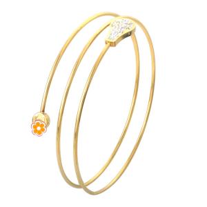 coil Gold Bracelet, Newest Fashion Jewelry Tricyclic Bracelets Women Charm Stainless Steel Bangle