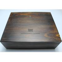 China Customized Handmade Wooden Gift Boxes , Darker Wood Color Personalized Wooden Box With Lock on sale