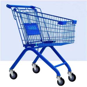 120 kg capacity heavy duty 100 mm wheel blue colour size super market  shopping trolleys & carts