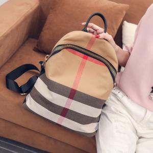 China Women Leisure Backpack Style Plaid CanvasBackpack Mommy Bag School Feng Bag supplier