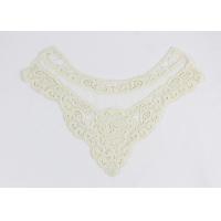 China Off White Guipure Floral Rose Lace Neck Collar Applique With Cotton And Nylon Mesh on sale