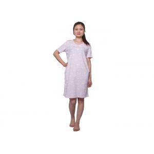 China Natural 100 Cotton Short Sleeve Nightgown , V Neck Night Dress For Women wholesale