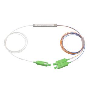 China Steel Tube Gpon Fiber Optic Splitter 1x2 1650nm Sc Connector wholesale