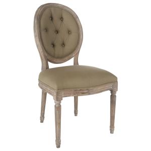 vintage french round upholstered side chair solid wood carved dining chair dining room