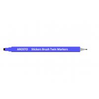 China Security Brush Twin Marker Pen / Permanent  Paint Marker Pens with Polyester Nib 1mm on sale